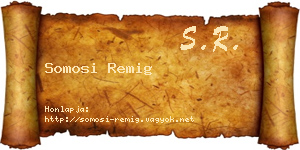 Somosi Remig névjegykártya